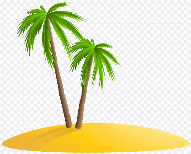 岛屿剪贴画-棕榈岛PNG剪贴画图像