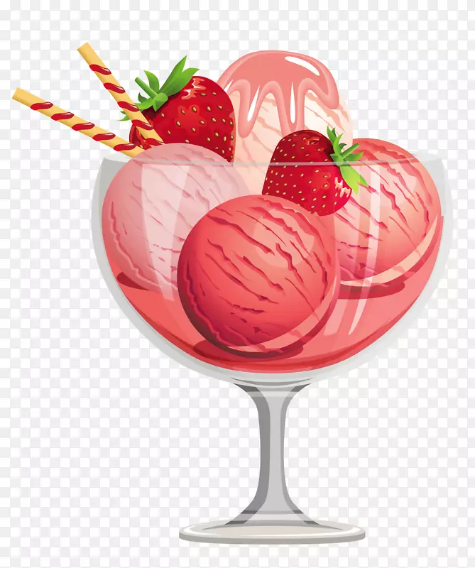 草莓冰淇淋圣代冰淇淋圆锥草莓冰淇淋圣代冰淇淋