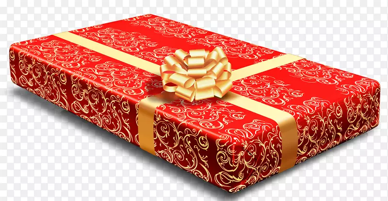 圣诞礼物红礼盒配金蝴蝶结