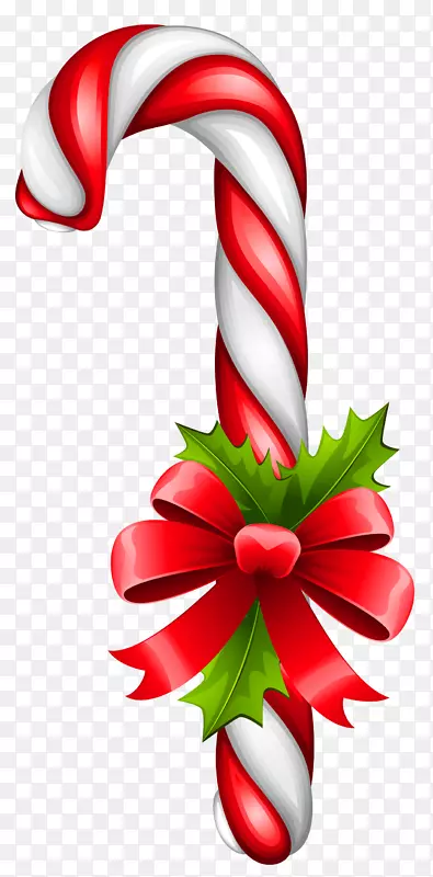 糖果拐杖圣诞棒糖果-圣诞糖果拐杖透明PNG剪贴画