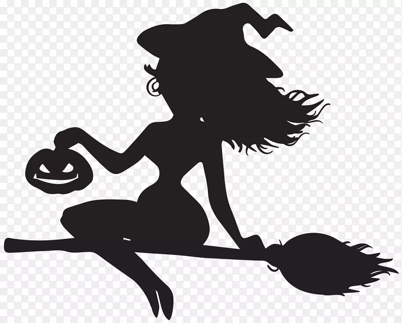 巫术扫帚剪贴画-扫帚剪贴画上的女巫