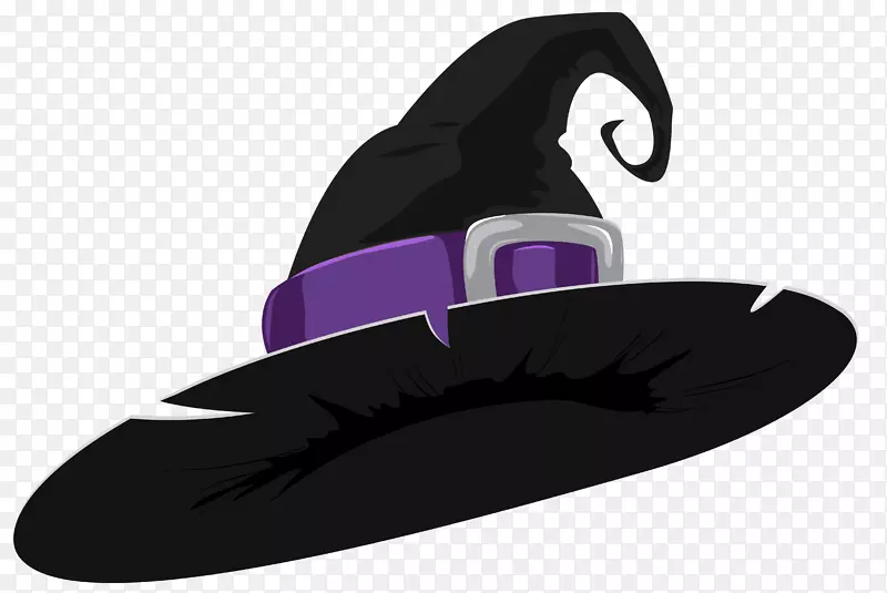 女巫帽剪贴画-女巫帽黑色和紫色PNG剪贴画