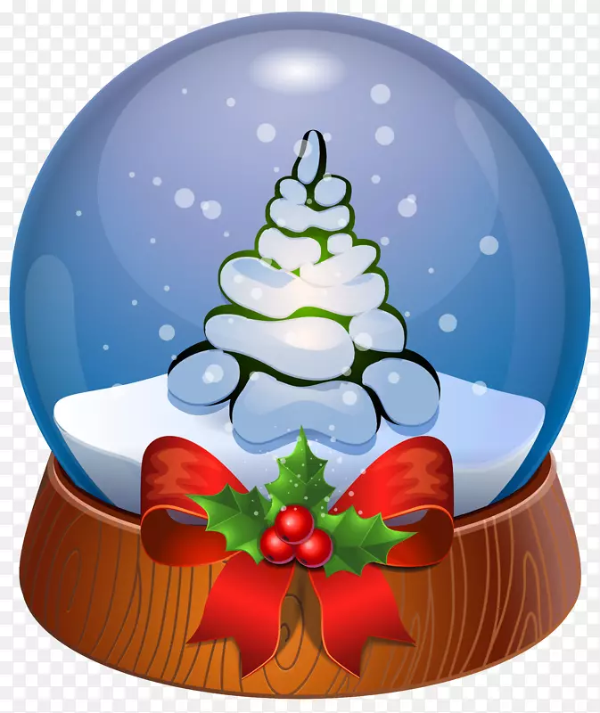 圣诞老人雪球圣诞剪贴画圣诞树雪球透明PNG剪贴画图片