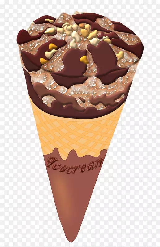冰淇淋圆锥巧克力冰淇淋华夫饼冰淇淋PNG图片