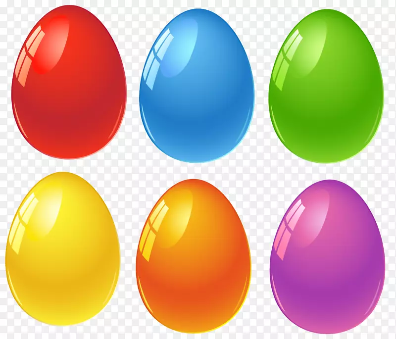 红色复活节彩蛋剪贴画-彩色复活节彩蛋