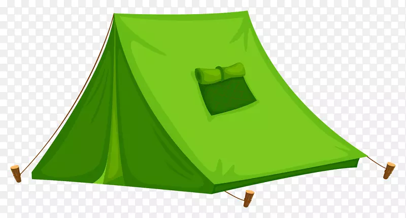 帐篷露营剪辑艺术-绿色帐篷PNG剪贴画