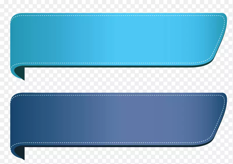 剪贴画-蓝色透明横幅设置PNG剪贴画