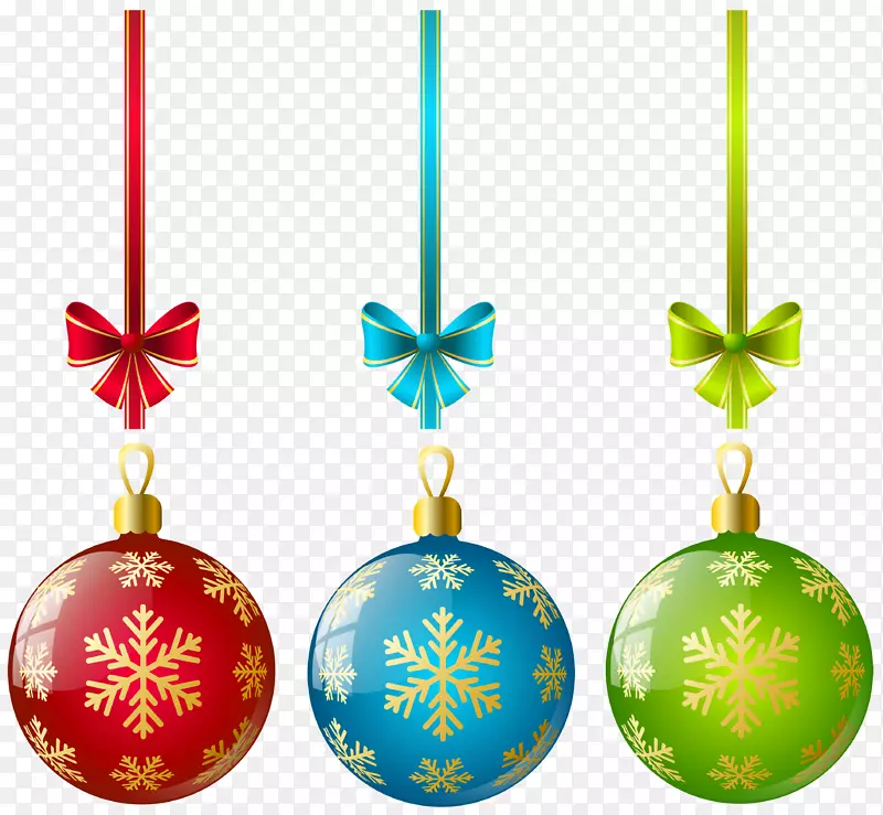 圣诞节装饰圣诞装饰品圣诞树剪贴画大透明的三个圣诞球饰品剪贴画
