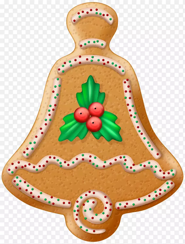 圣诞曲奇姜饼夹艺术-圣诞曲奇铃透明PNG剪贴画图片