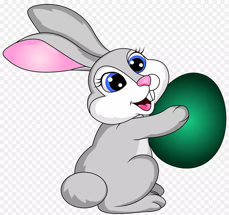 复活节兔子复活节彩蛋剪贴画-复活节兔子与彩蛋透明的PNG剪贴画图片