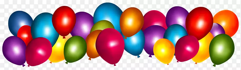 气球彩纸派对生日剪贴画透明彩色气球PNG剪贴画