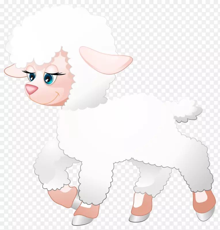 猫科山羊狗插图-可爱羔羊透明PNG剪贴画图像