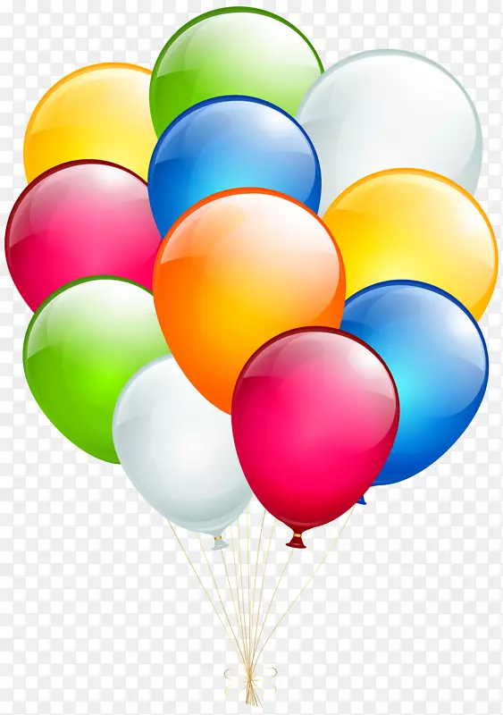 气球生日愿望贺卡剪贴画-气球透明剪贴画