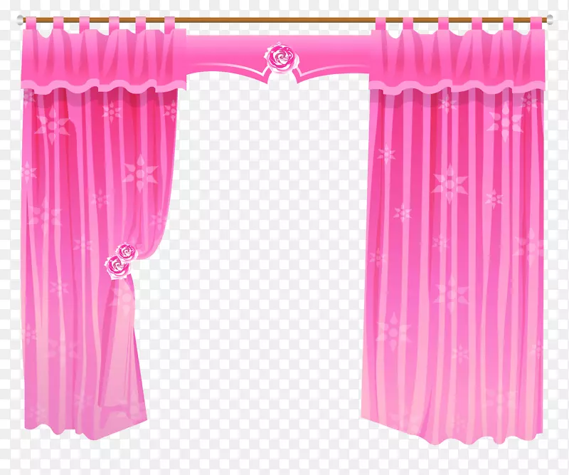 百叶窗窗帘门夹艺术-粉红窗帘透明PNG悬崖峭壁