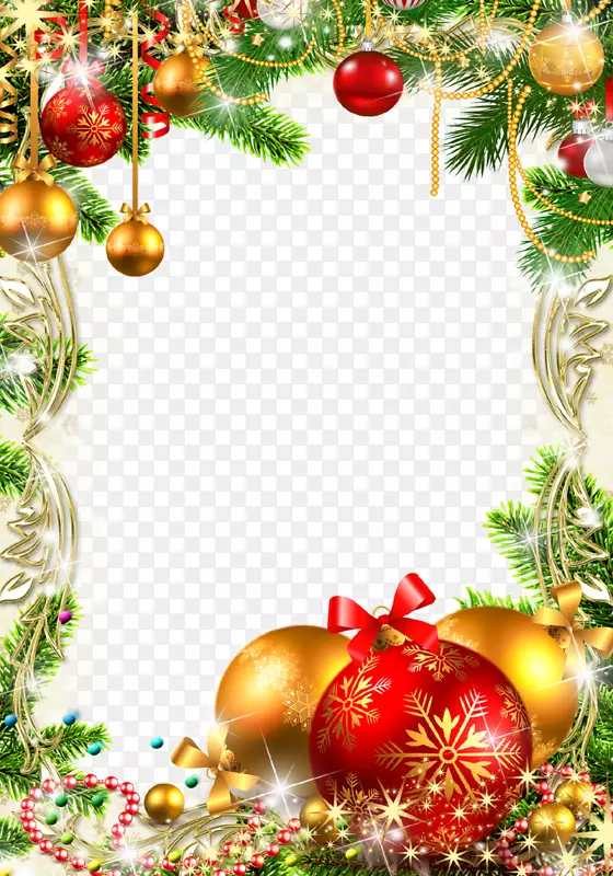 圣诞画框剪贴画-圣诞装饰品PNG