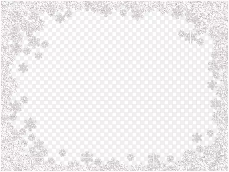 花边黑白图案-雪花边框PNG图像