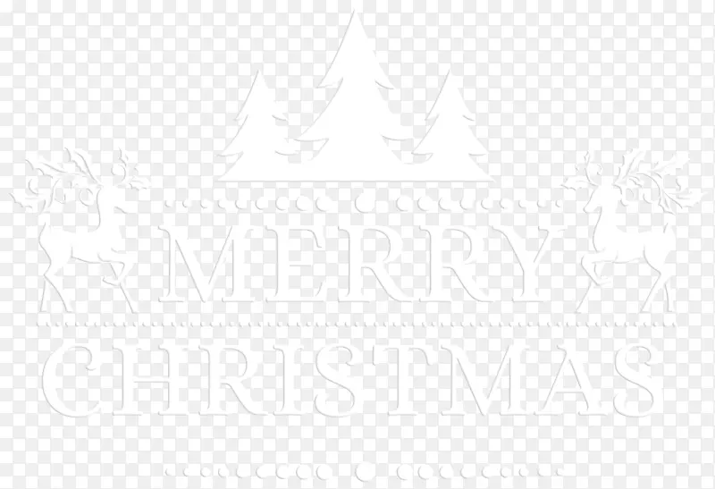 黑白角点图案-圣诞快乐白色透明PNG剪贴画