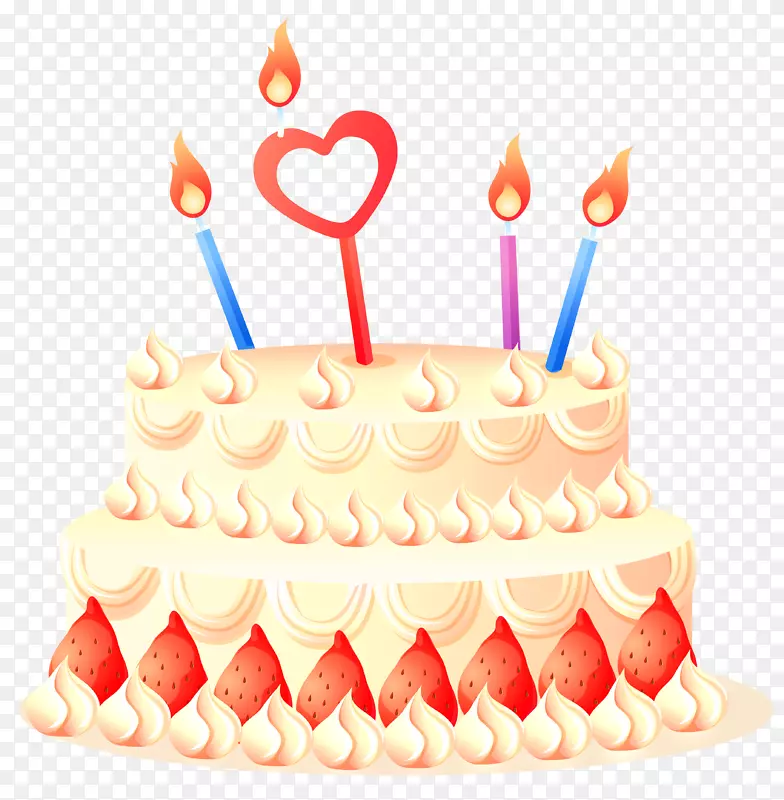 生日蛋糕-草莓蜡烛蛋糕