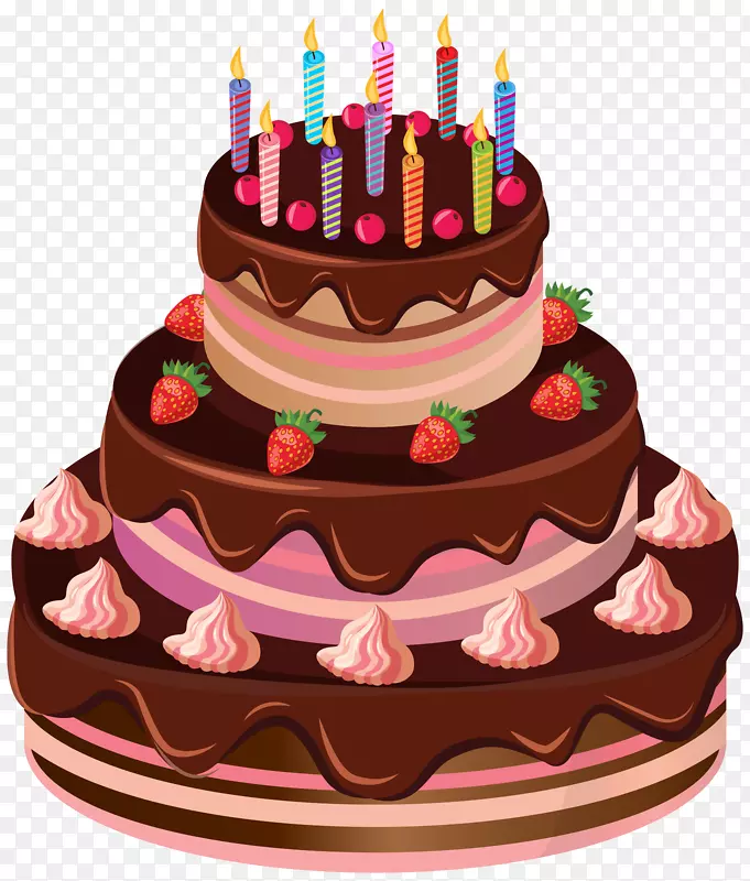 生日蛋糕巧克力蛋糕托-生日蛋糕PNG剪贴画图片