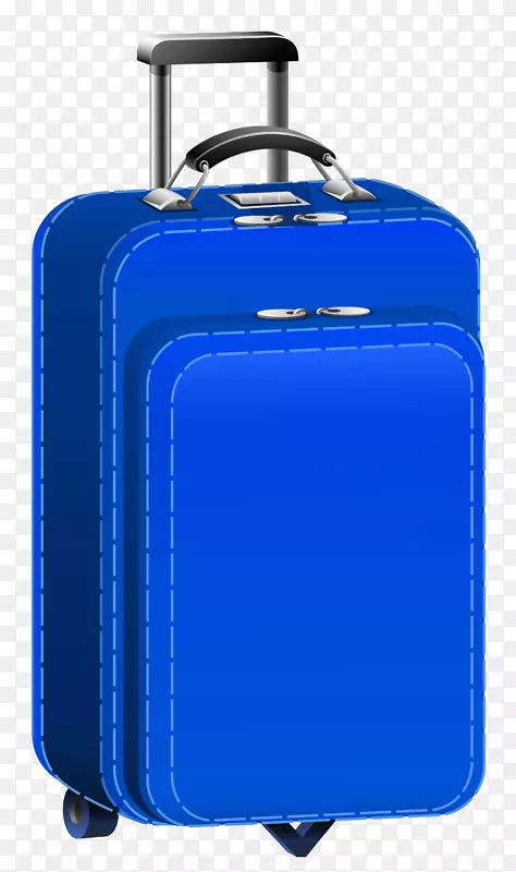手提箱行李旅行夹艺术-蓝色旅行袋PNG剪贴画