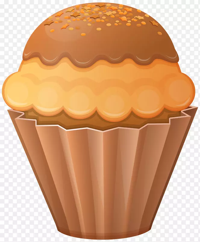 冰淇淋纸杯蛋糕松饼玛德琳剪贴画-棕色纸杯蛋糕PNG剪贴画图片