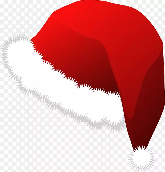 圣诞老人帽子帽夹艺术-圣诞老人红色帽子PNG图片