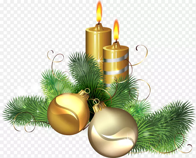 蜡烛圣诞树剪贴画-圣诞蜡烛PNG图像