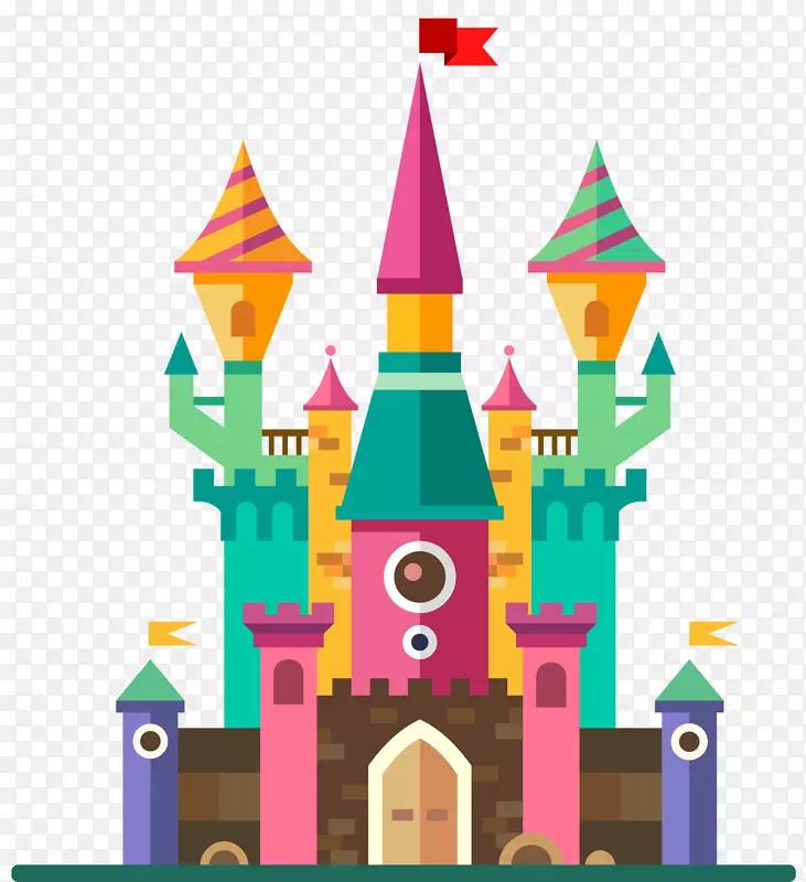 童话魔术插图-可爱的城堡PNG剪贴画形象