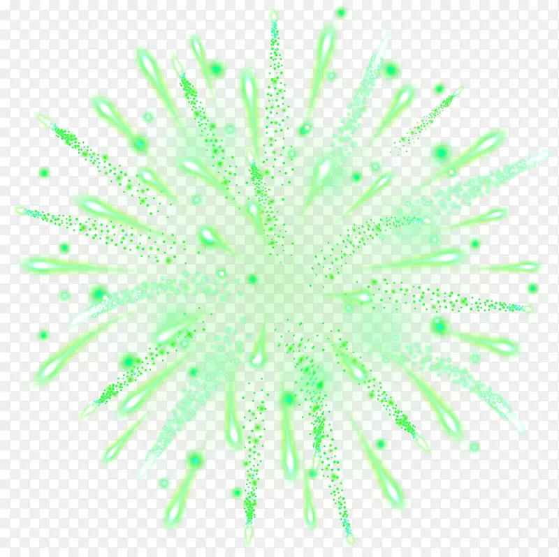 绿色有机体图案-绿色烟花透明剪辑艺术形象