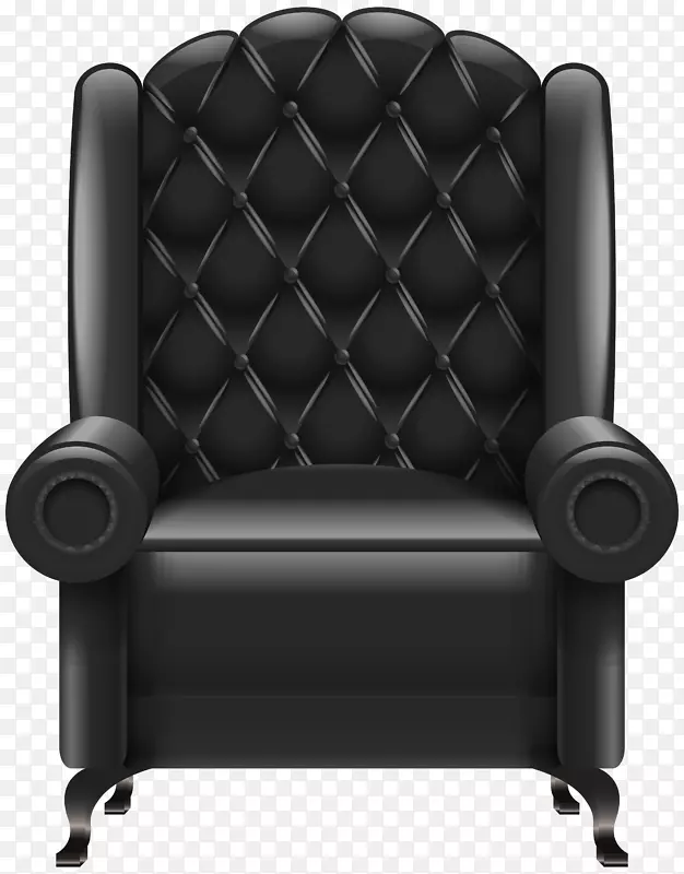 椅子桌面剪贴画-黑色扶手椅透明PNG剪贴画图像