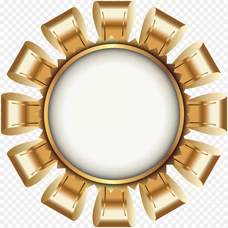 黄铜圈-装饰印章白色金透明PNG剪贴画图像
