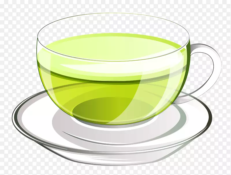 绿茶玻璃剪贴画.绿茶杯png剪贴画