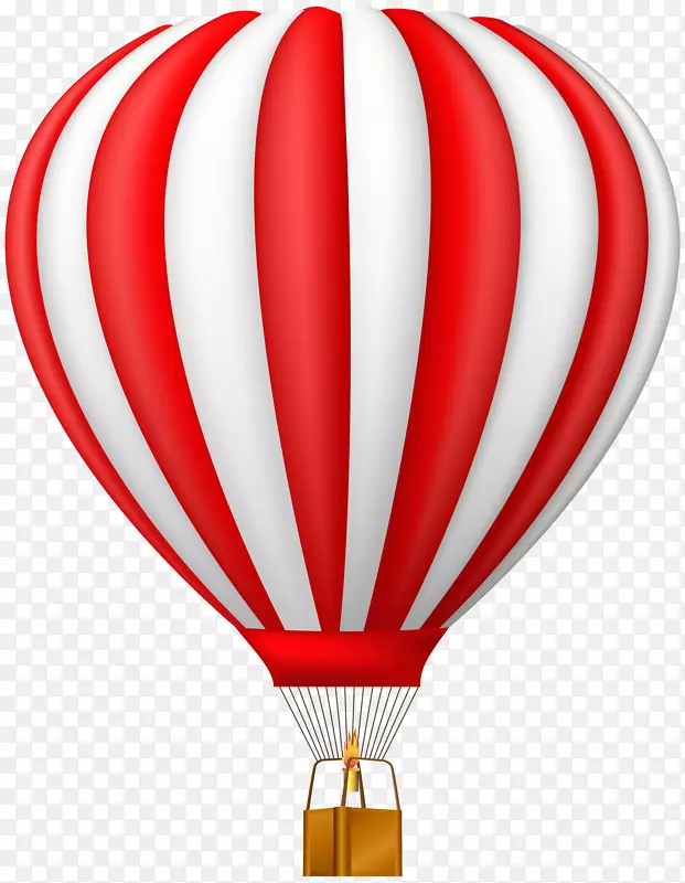 热气球剪贴画-红色热气球透明PNG剪贴画