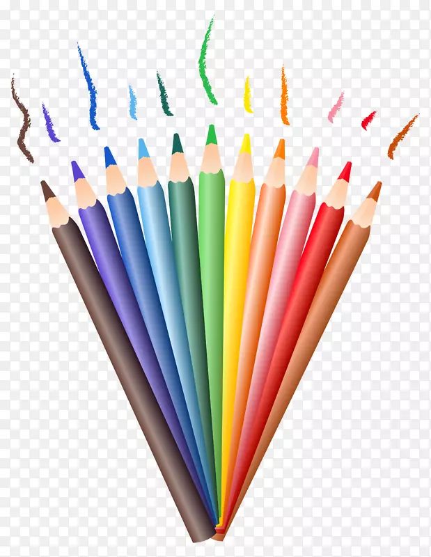 彩色铅笔画夹艺术-铅笔Png剪贴画透明图片