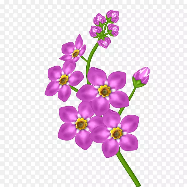紫花剪贴画-粉红色透明剪贴画