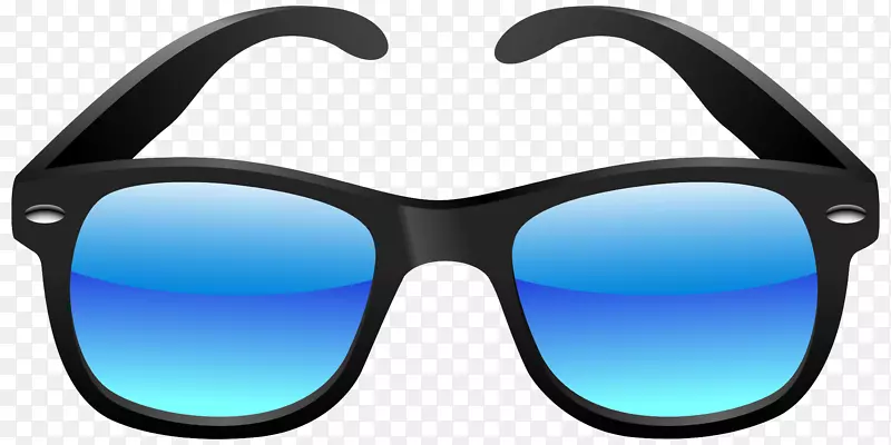 太阳镜眼镜剪贴画-黑色和蓝色太阳镜