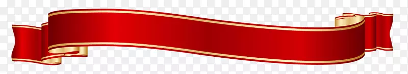 旗帜剪贴画-红色和金色旗帜PNG剪贴画