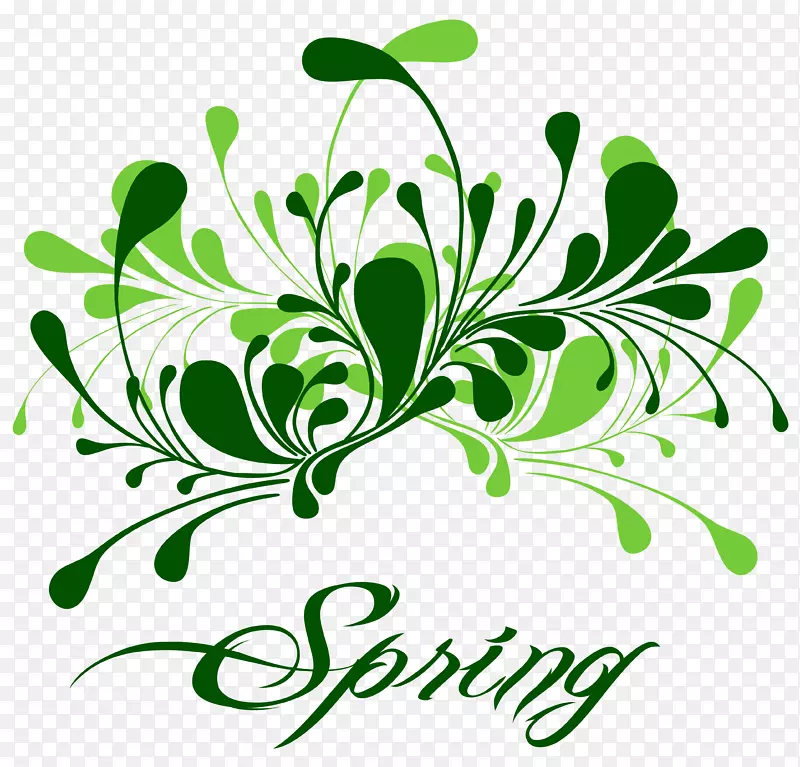 春假夹艺术-绿色春季装饰