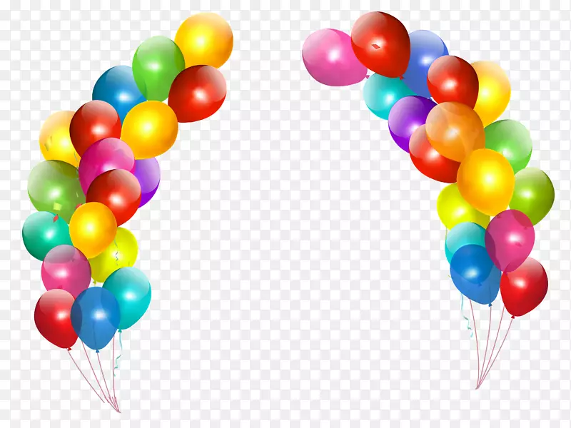 气球生日剪贴画-彩色气球装饰透明PNG剪贴画
