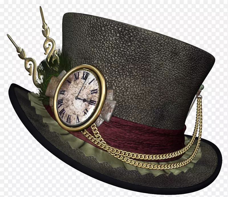 蒸汽朋克高帽夹艺术-蒸汽朋克帽子PNG剪贴画