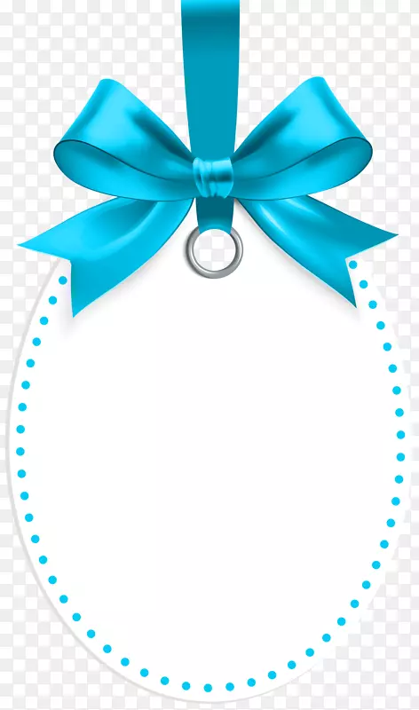 礼品剪贴画-标有蓝色蝴蝶结模板的PNG剪贴画