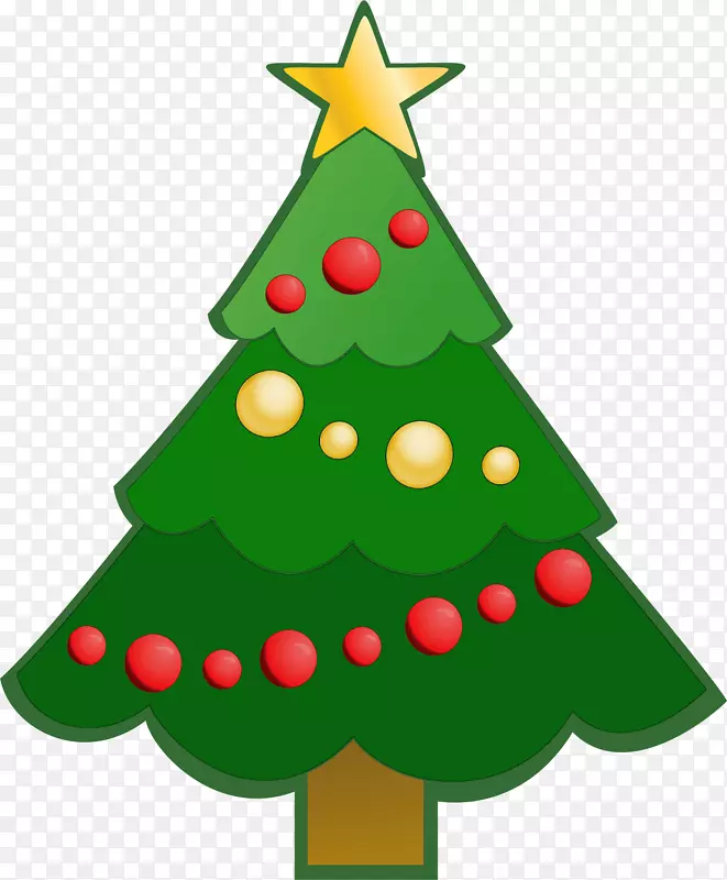 圣诞树剪贴画-绿色简单圣诞树PNG剪贴画