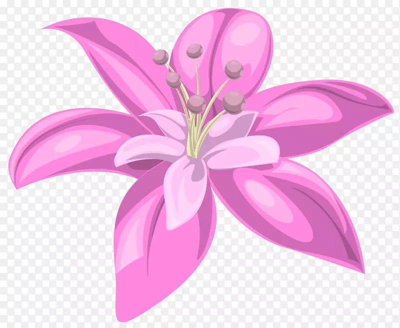 百合粉红插花艺术-粉红花PNG图像