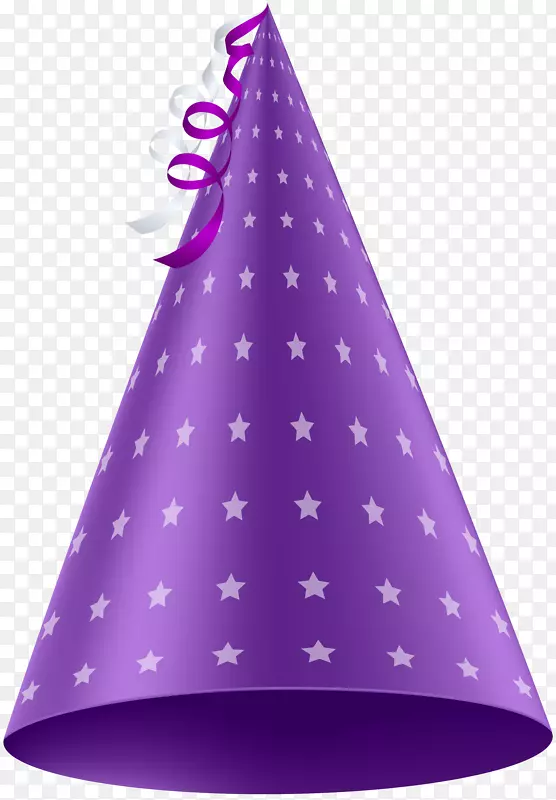 紫色派对帽生日剪贴画-紫色派对帽PNG剪贴画形象