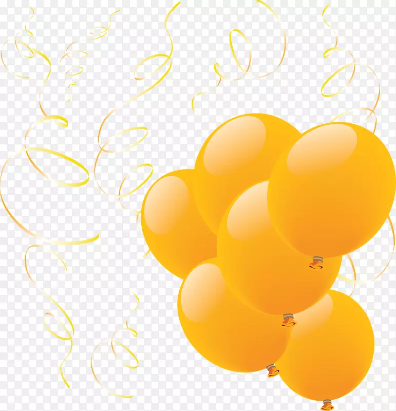 气球剪贴画-黄色气球png图像