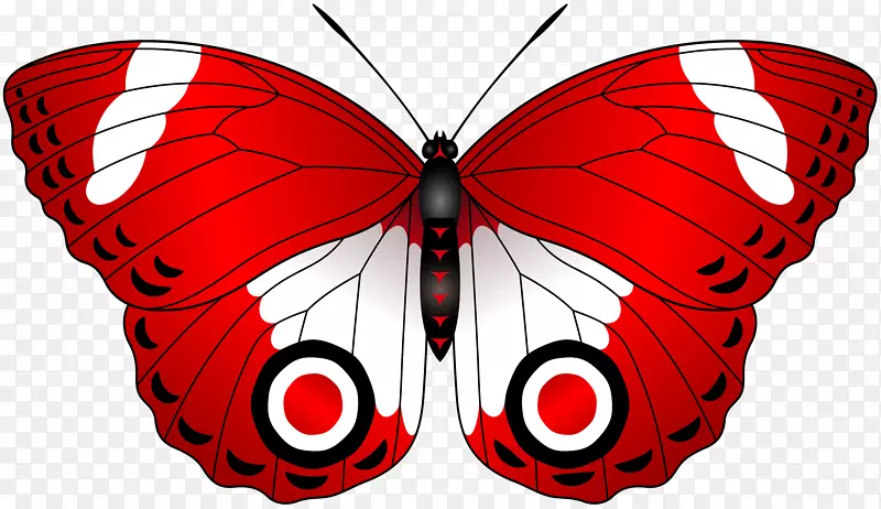 蝴蝶红色剪贴画-红色蝴蝶透明剪贴画图像