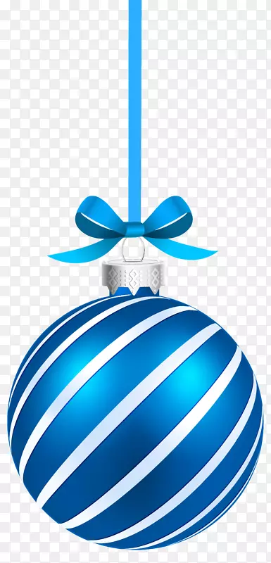 圣诞装饰品圣诞老人剪贴画-蓝色圣诞吊球PNG剪贴画