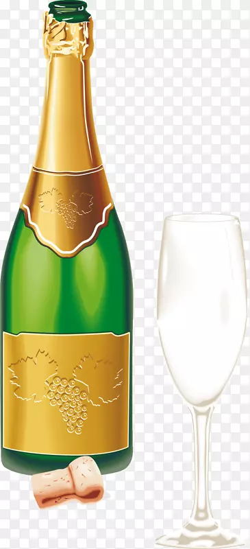 香槟玻璃酒夹艺术-香槟PNG