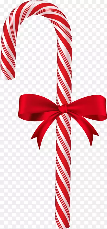 糖果手杖红丝带字体-圣诞糖果PNG
