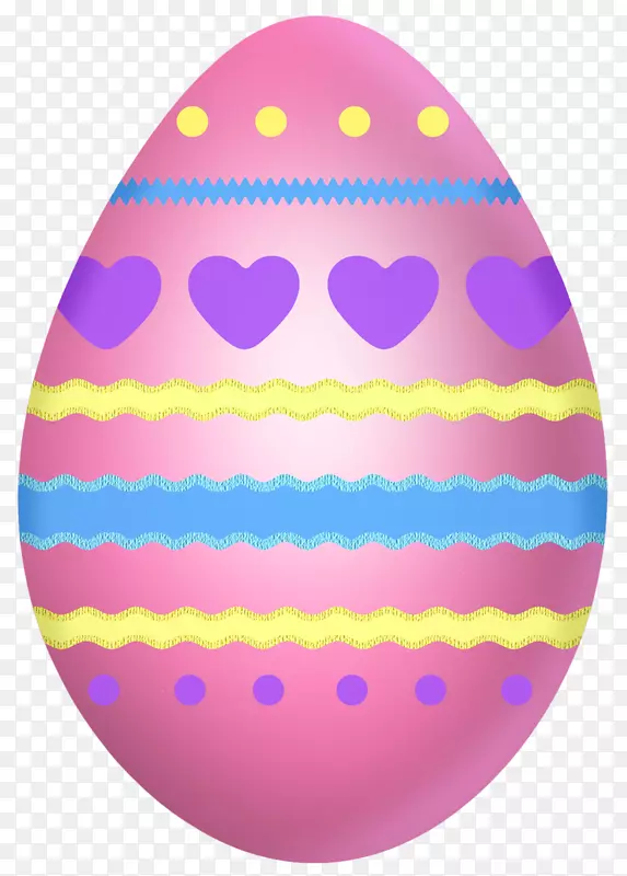 红色复活节彩蛋剪贴画-带心的复活节粉红色彩蛋图片